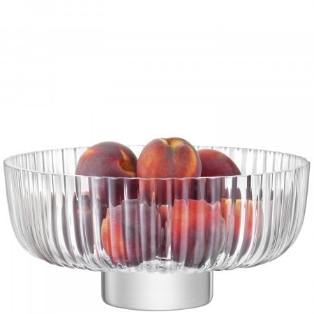 Pleat Footed Bowl Ø28.5cm/H13cm Clear
