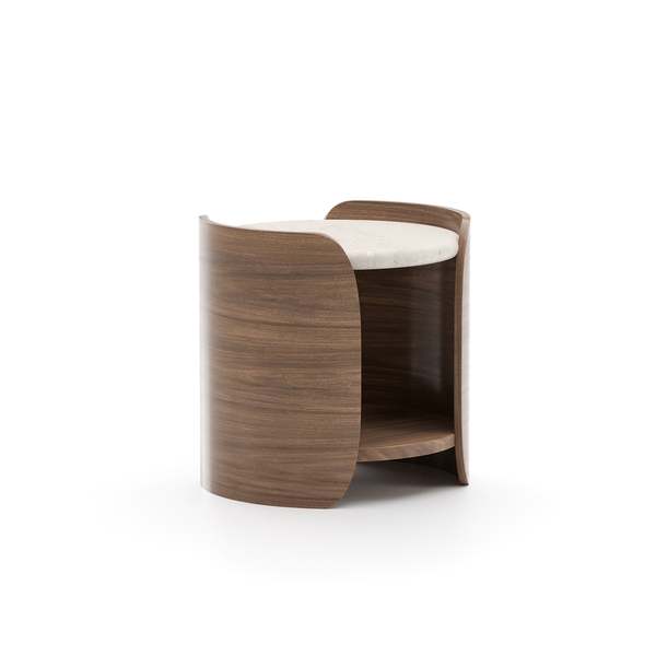 FLEUR SIDE TABLE W/ WOOD SHELF