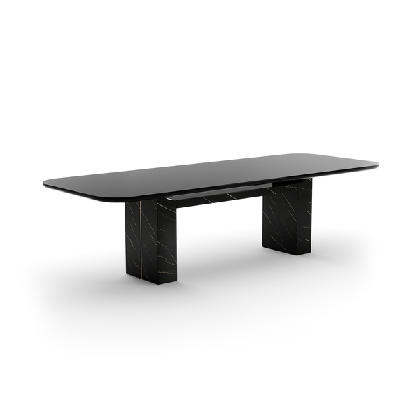 Overlap Rectangle Dining Table Dark