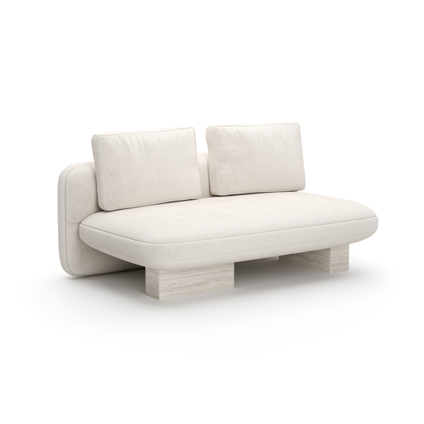 Overlap Armless Loveseat Ecru