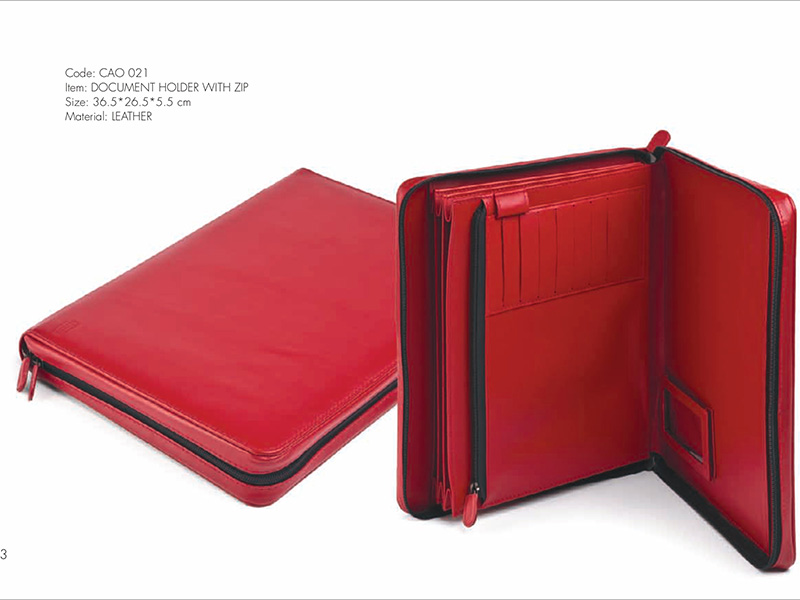 DOCUMENT HOLDER WITH ZIP