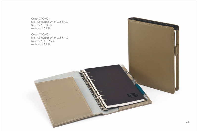 A6 FOLDER WITH CLIP RING PU INSIDE